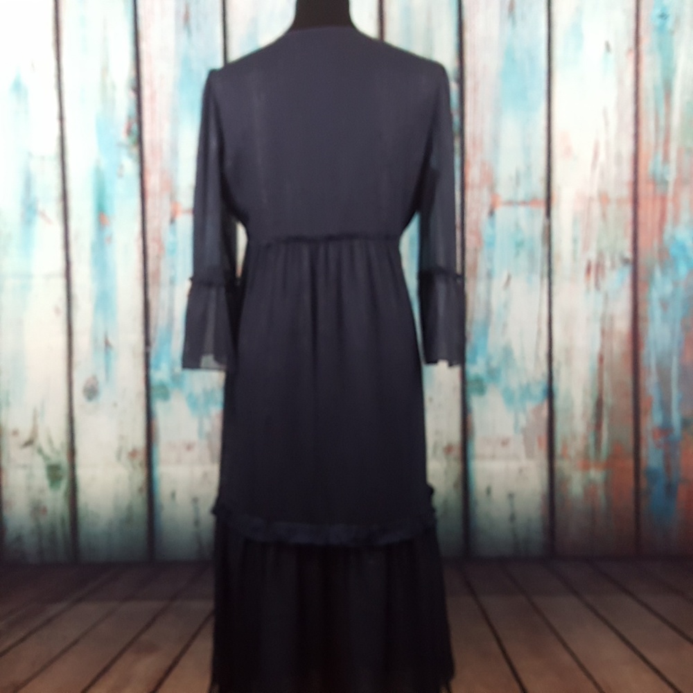 Rachel Zoe Metallic Chiffon Midi A-Line Dress - Picture 2 of 7